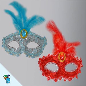 Antifaz Veneciano Encaje con Pluma